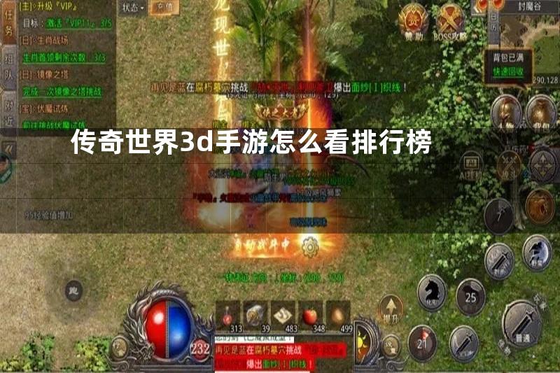 传奇世界3d手游怎么看排行榜