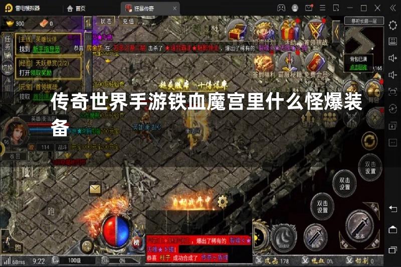 传奇世界手游铁血魔宫里什么怪爆装备