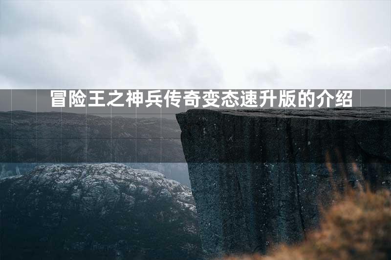 冒险王之神兵传奇变态速升版的介绍