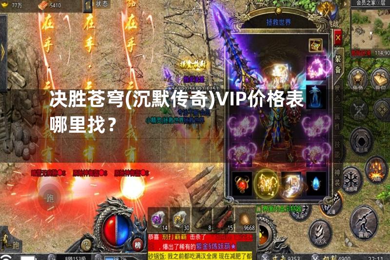 决胜苍穹(沉默传奇)VIP价格表哪里找？