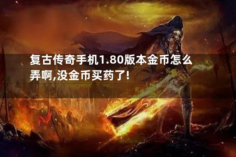 复古传奇手机1.80版本金币怎么弄啊,没金币买药了!