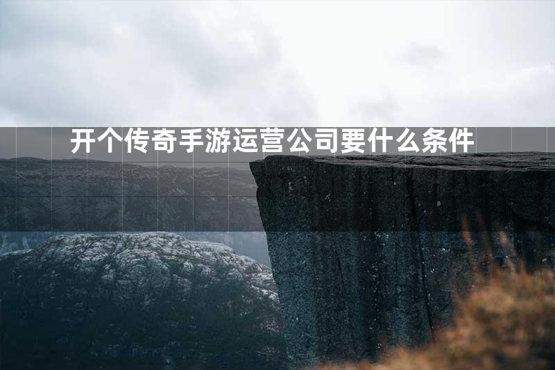 开个传奇手游运营公司要什么条件