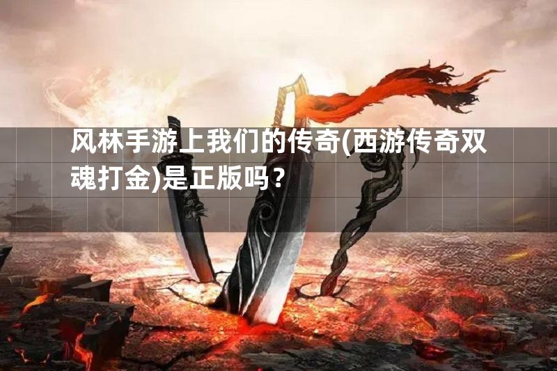 风林手游上我们的传奇(西游传奇双魂打金)是正版吗？